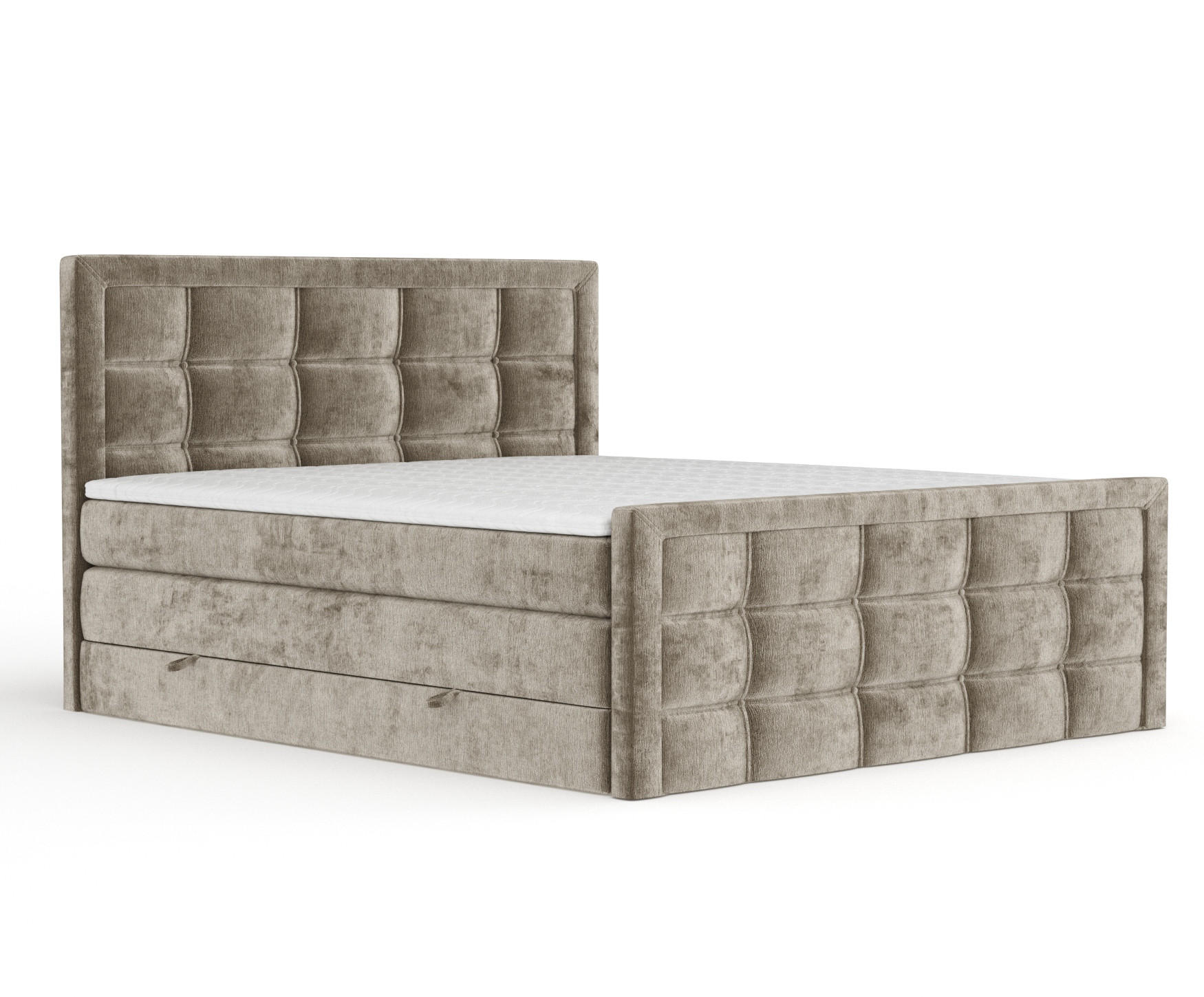 BOXSPRINGBETT Ambrosia Beige 200/200 cm - Beige/Schwarz, Holz/Holzwerkstoff (200/200cm) - Maison de Reve