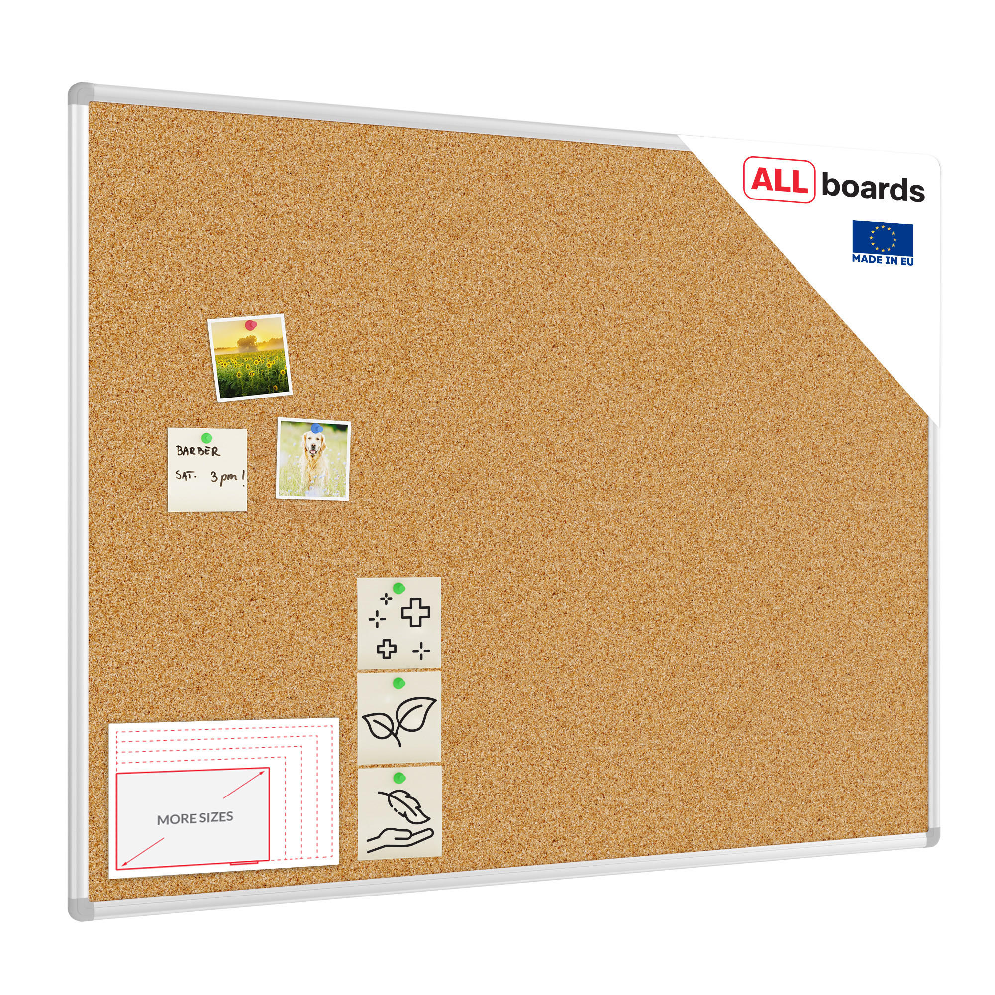 PINNWAND mit Alurahmen 120x90cm - Multicolor, Holz (120/90/1.6cm) - ALLboards