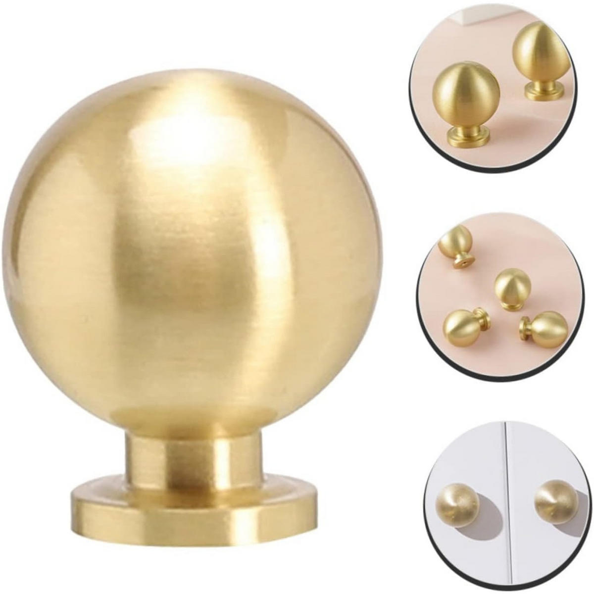 MÖBELGRIFF Gold 4er-Set Holz - Orange, Metall (2.5/3/2.5cm)
