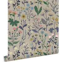 TAPETE Feldblumen 50 x 900 cm - Blau, Papier (50/900cm) - ESTAhome