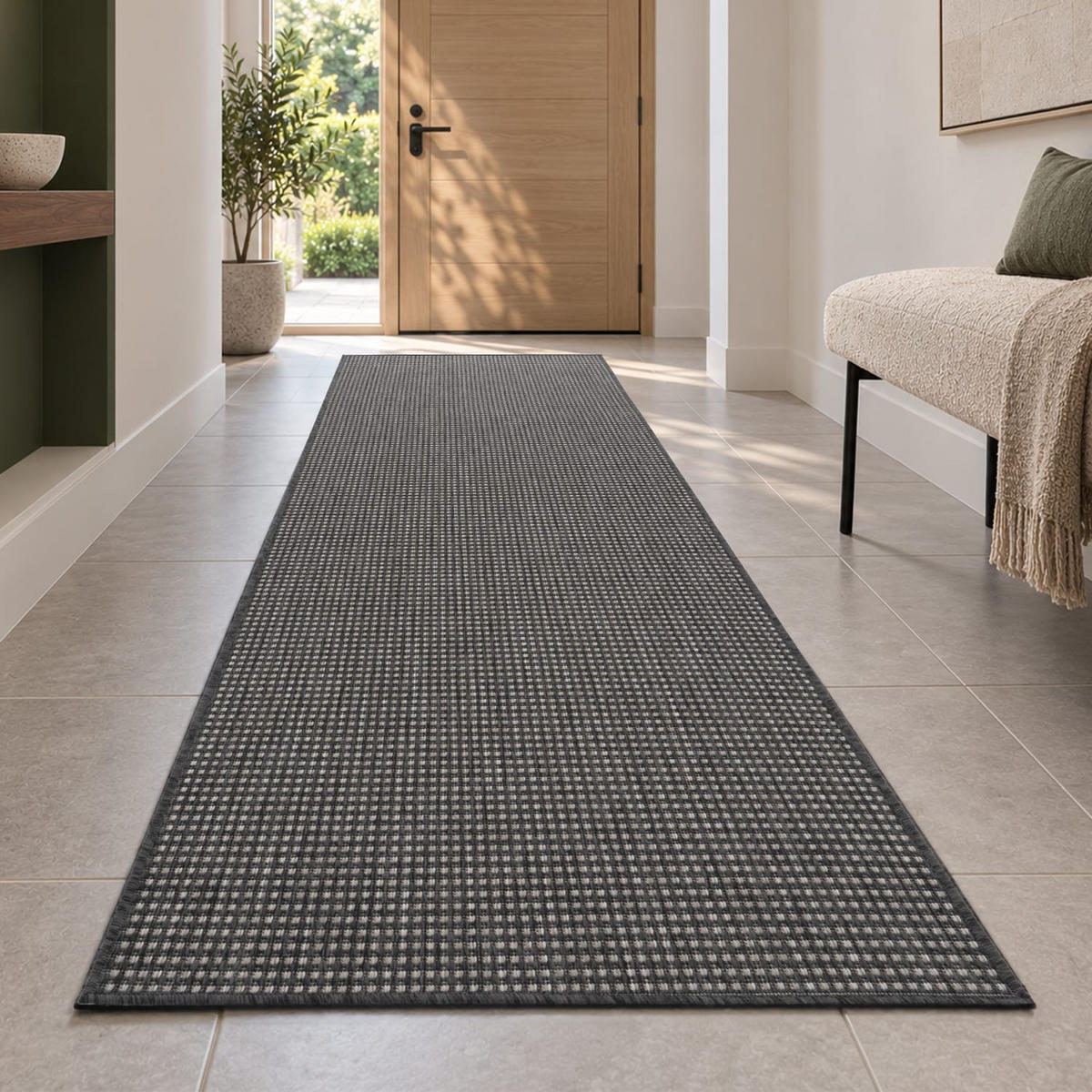 OUTDOORTEPPICH 80/250 cm Napoli 777 - Anthrazit, Kunststoff (80/250cm) - Paco Home