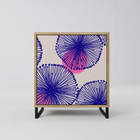 SIDEBOARD MAGIC NATURE, Eichefarben, 57,5x42x67,5 cm, Schwarze Metall-Rahmenfüße - Eichefarben/Multicolor, Holzwerkstoff/Metall (57.5/67.5/42cm) - SpaceRebels