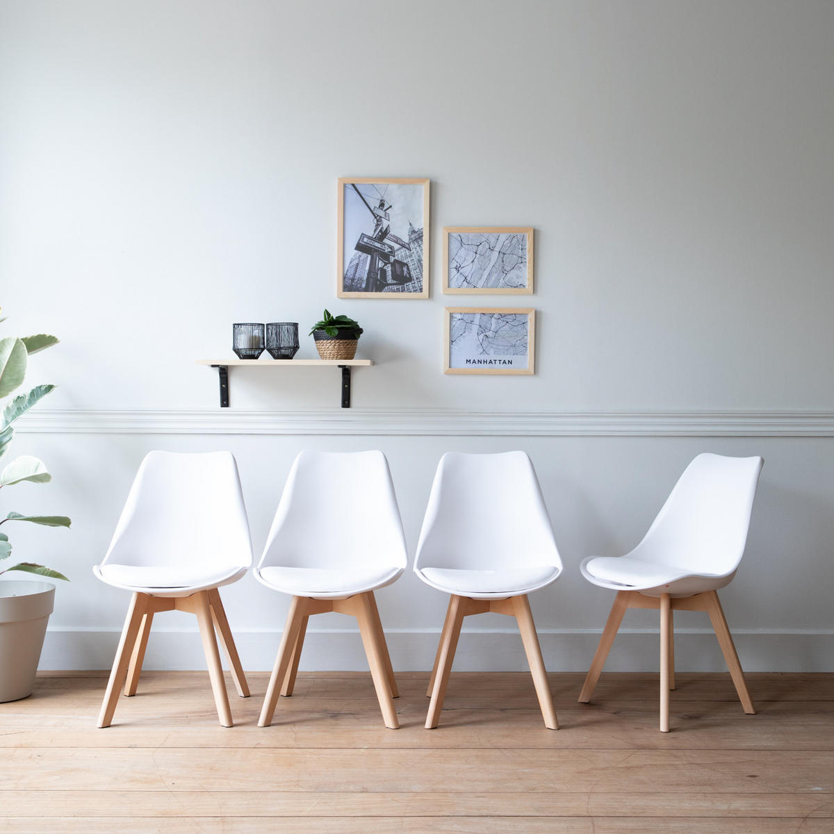 STÜHLE Nora Weiß 4er-Set - Weiß, Kunststoff (49/81/52cm) - Happy Garden