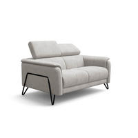 SOFA RODEN 2-Sitzer, creme, Veloursstoff - Creme, Holz/Textil (152/82/103cm) - Wozimo