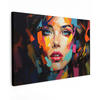 LEINWANDBILD Frau - Porträt - Farbenfroh - Kunst 30x20 cm - Multicolor, Textil (30/20cm) - MuchoWow