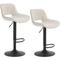 BARHOCKER 2er Set, höhenverstellbar, aus Metall - Beige, Textil/Metall (49/106/49cm) - Woltu