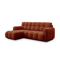 ECKSOFA MELLOW 3-Sitzer, dunkelorange - Dunkelorange/Schwarz, Holz/Textil (232/156cm) - Courtois Laville