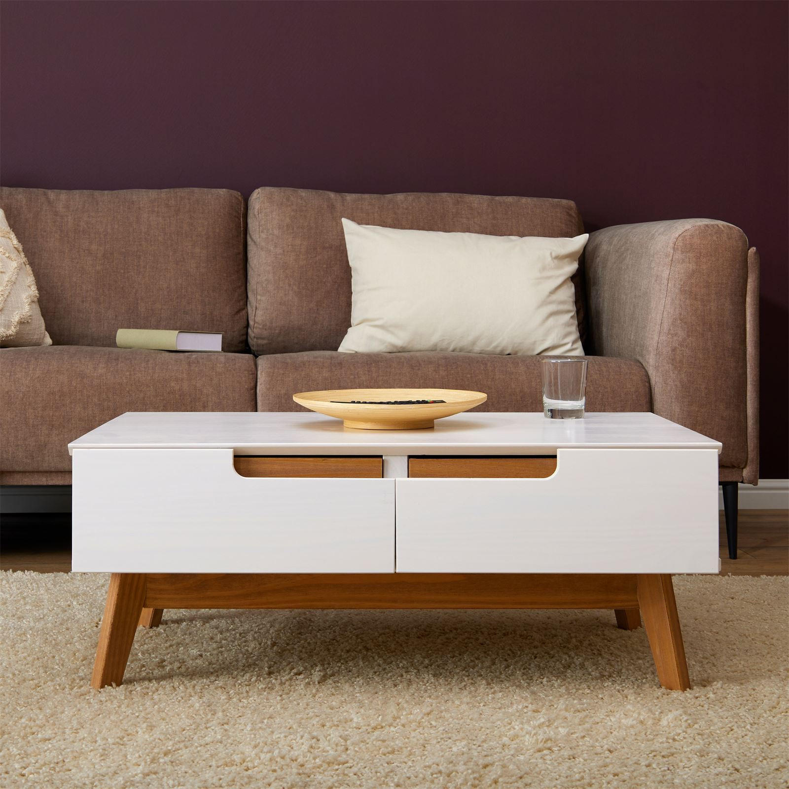 Thumbnail - Idimex Couchtisch, Weiß, Holz, Kiefer, Vintage, Rechteckig,Rechteckig, 90x36x60 cm, FSC Mix, Wohnzimmer, Wohnzimmertisch...
