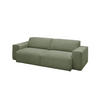 SOFA RANI Grün Cord - Schwarz/Olivgrün, Kunststoff/Textil (256/71/101cm) - KAWOLA