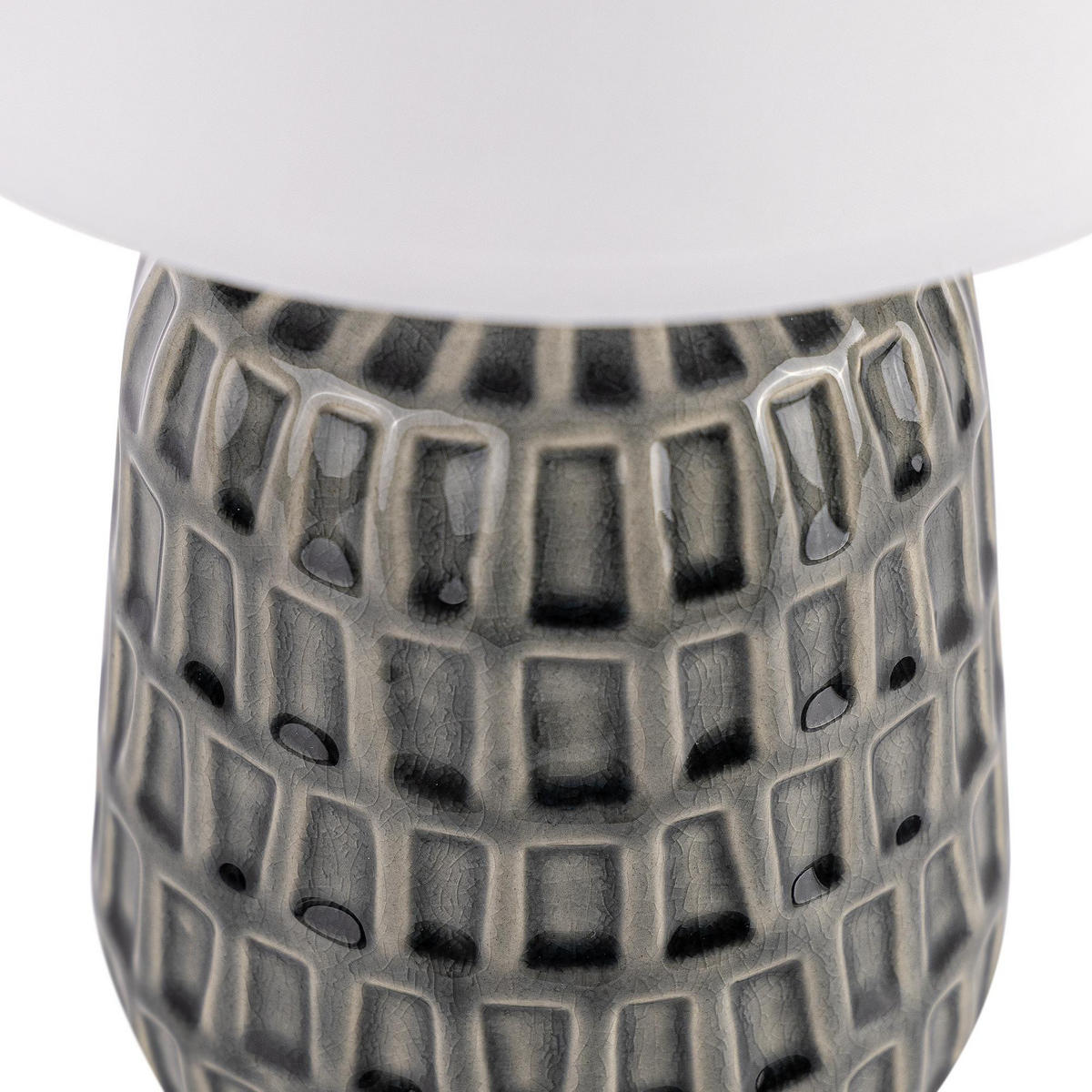 TISCHLAMPE STANDI 2-er Set, Grau - Grau, Keramik/Textil (17/17/32cm) - KONSIMO®