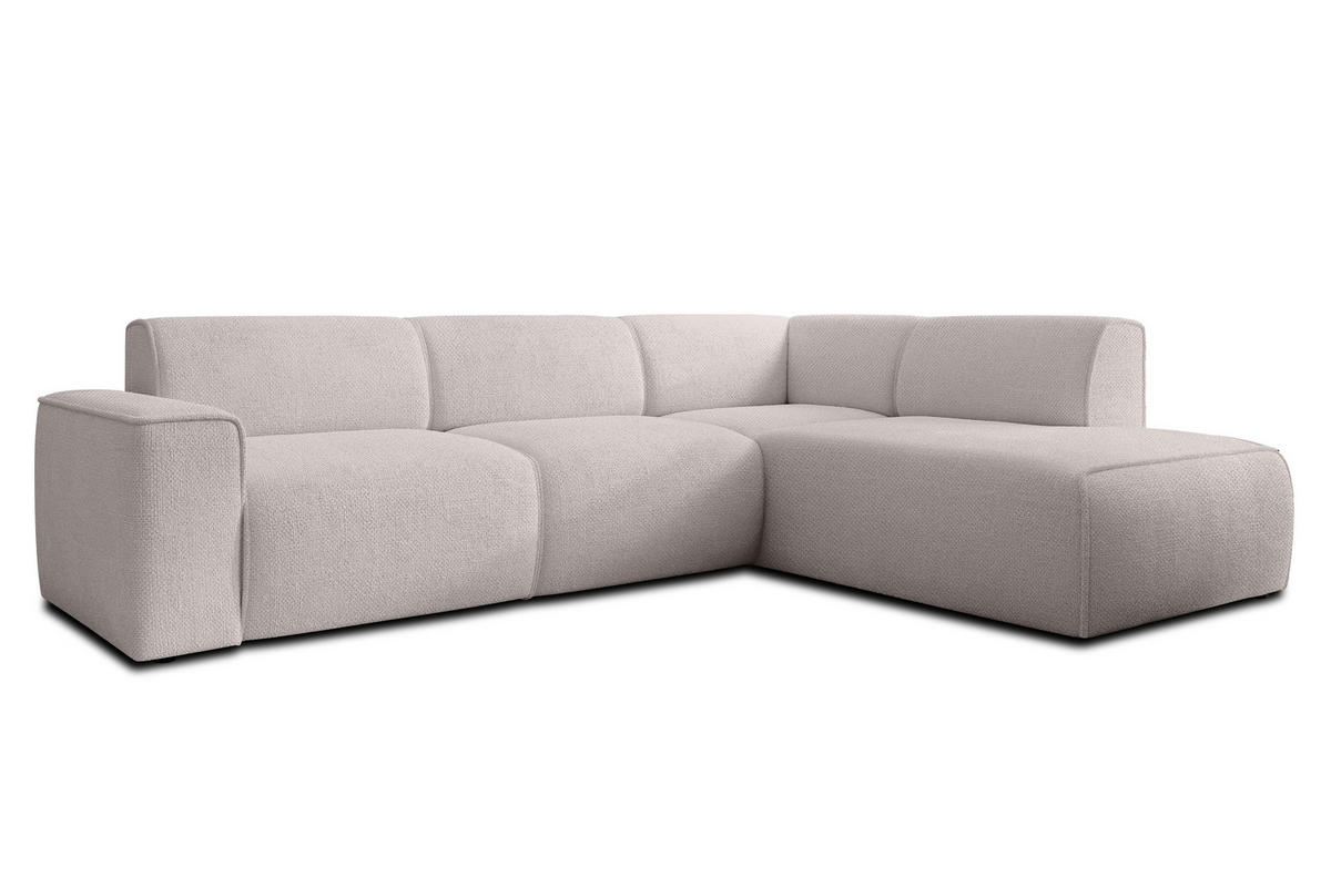 ECKSOFA L Form Didim Taupe 292/220/78 cm – großes Sofa stilvoll & bequem R - Taupe/Schwarz, Kunststoff/Textil (292/220cm) - AX Living