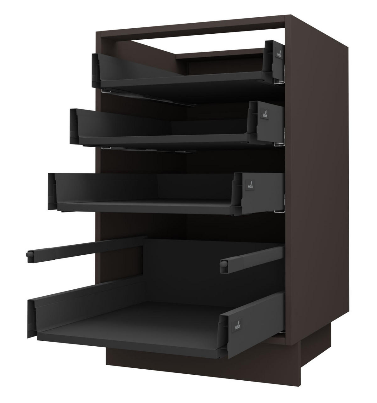 SCHUBLADENUNTERSCHRANK Brerra D4A/40 Korpus lava / Front RAL 1019 graubeige Matt 40 / 50 / 82 cm - Dunkelgrau/Graubraun, Holz/Holzwerkstoff (40/82/50cm) - Feldmann-Wohnen