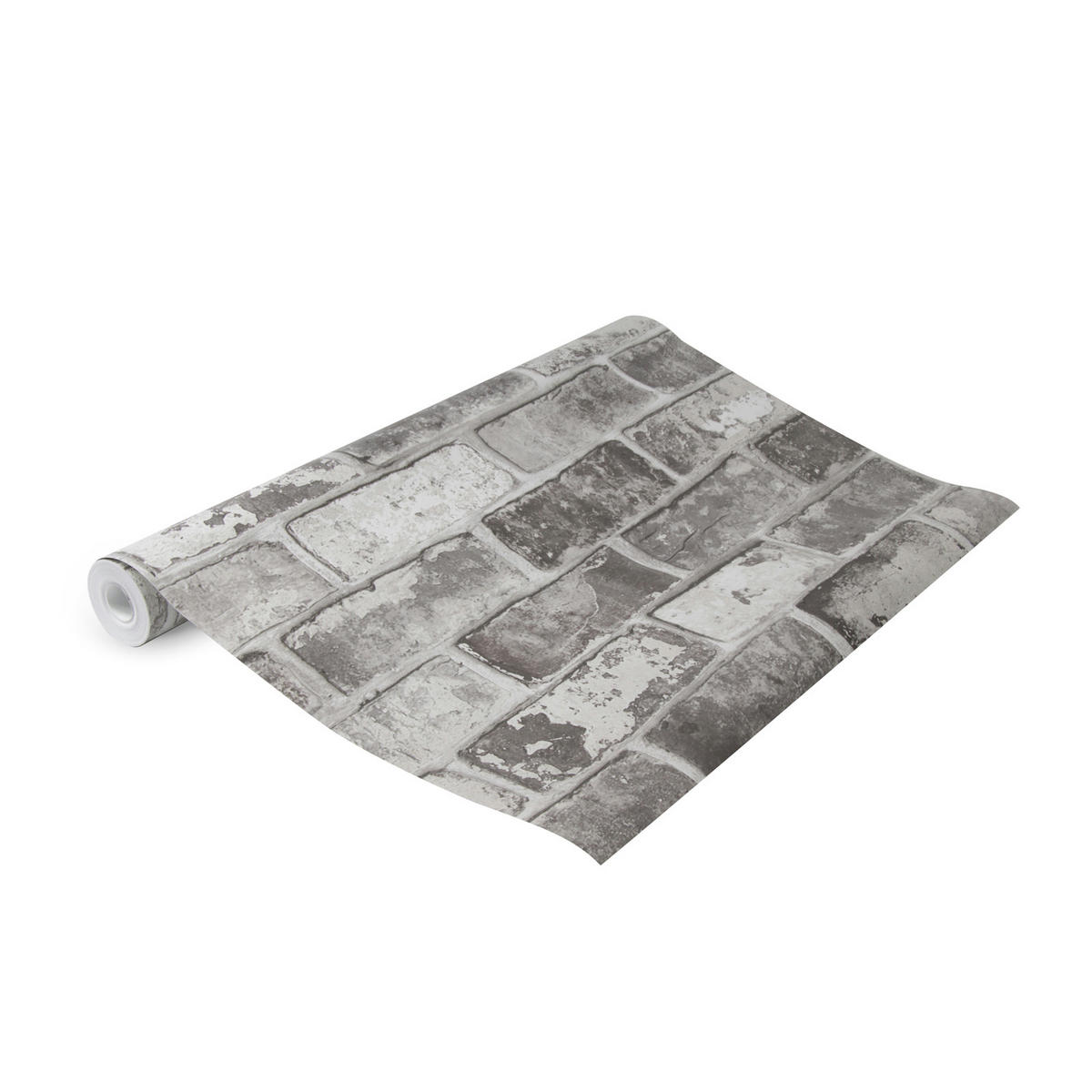 VLIESTAPETE Ziegel 1000x53cm - Grau, Papier/Kunststoff (53/1000cm) - Walldoctor