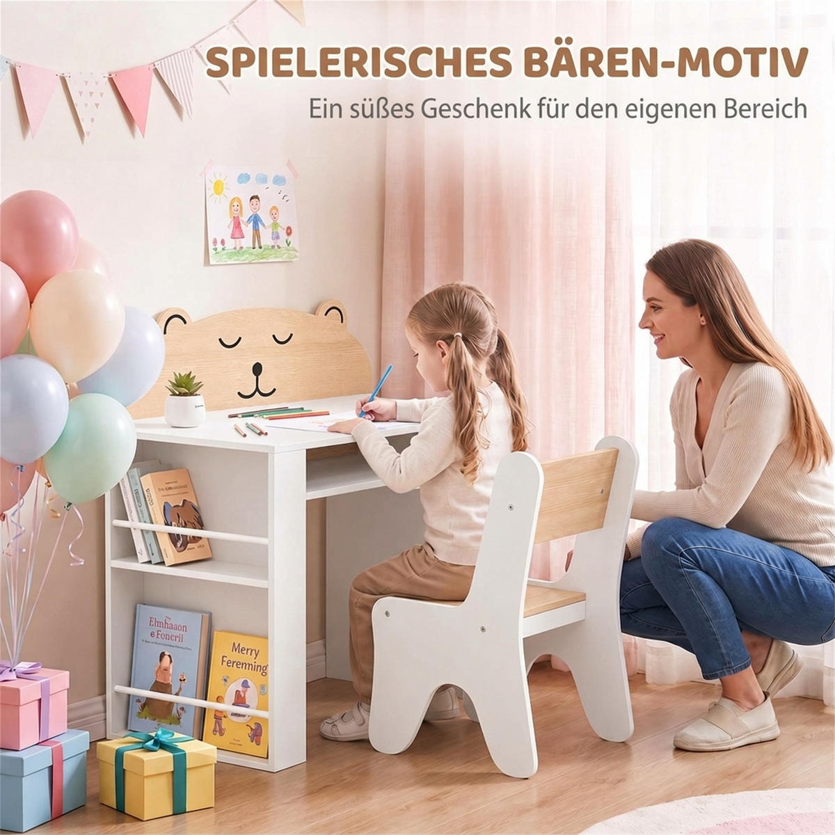 KINDERSITZGRUPPE 2er Set Spanplatte MDF Weiß - Weiß, Holzwerkstoff (41.2/74.5/80cm) - AIYAPLAY