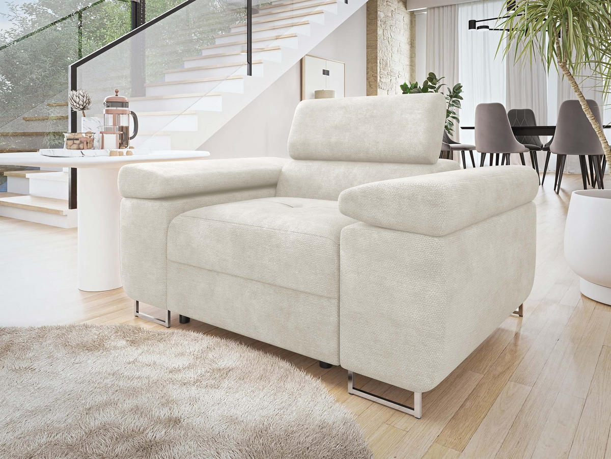 SESSEL Torezio - Creme, Holz/Textil (134/90/102cm) - MIRJAN24