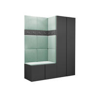 GARDEROBEN-SET Orion III - Graphitfarben/Mintgrün, Holzwerkstoff/Kunststoff (158/186/46cm) - MIRJAN24