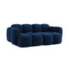 2-SITZER SOFA Samt Stoff Blau - Blau/Schwarz, Holzwerkstoff/Kunststoff (210/72/115cm) - Makamii