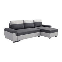 ECKSOFA mit Schlaffunktion - Ecke wechselbar - Stoff - Anthrazit & Hellgrau - GABY II - Anthrazit, Textil (145/264cm) - Vente-Unique