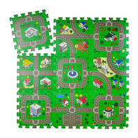 PUZZLEMATTE Straße - Grün, Kunststoff (31/31cm) - Relaxdays