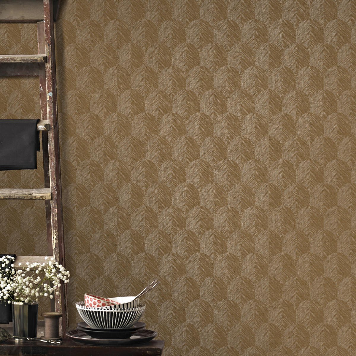 VLIESTAPETE - Romee warmes Braun - Braun, Papier/Kunststoff (52/1000cm) - Superfresco Easy