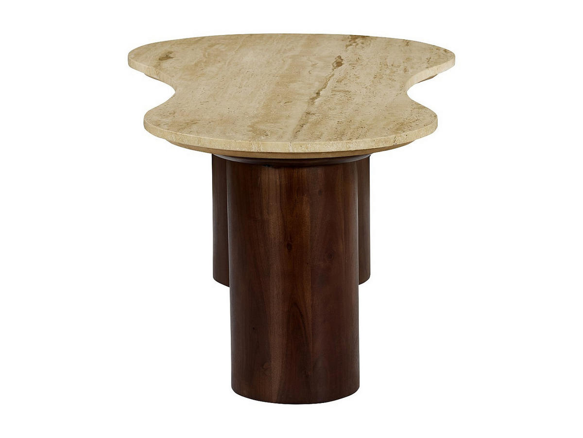 COUCHTISCH - 121 cm x 60.5 cm - Stein - Beige SURILA - Beige, Stein (60.5/121/43cm) - Vente-Unique
