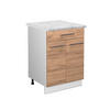 KÜCHENUNTERSCHRANK Fame-Line Goldkraft Eiche 60 cm mit Schublade AP Marmor - Eiche Wotan/Weiß, Holzwerkstoff (60/82/60cm) - Vicco