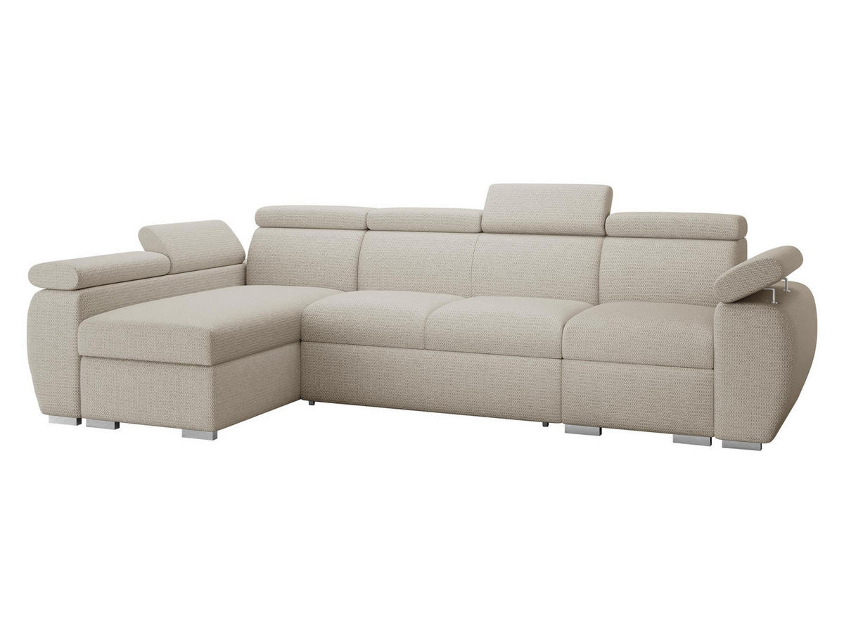 ECKSOFA Boston LCP, Seite: Links LCP+2R+1P(65) - Silberfarben/Creme, Holz/Textil (320/170cm) - MIRJAN24