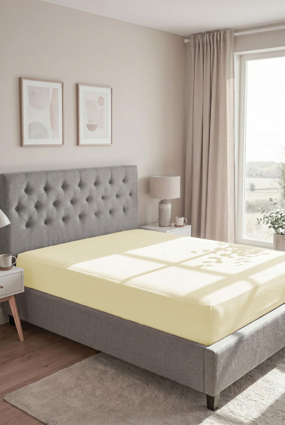 SPANNBETTTUCH Premium Frottee gelb, 180x200 cm - 200x200 cm - Gelb, Textil (200/200cm) - biberna