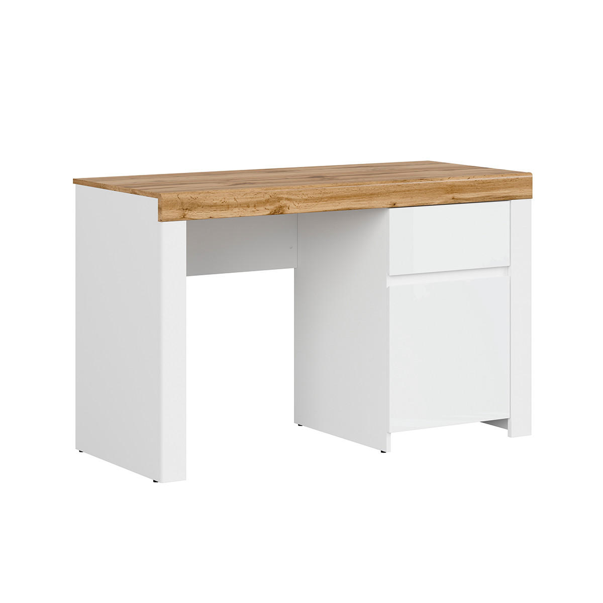 SCHREIBTISCH Hella Weiß und Holz - Weiß, Holzwerkstoff (56/130/82cm) - Petits-meubles