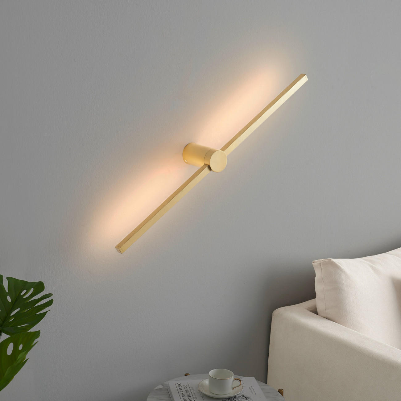 WANDLEUCHTE Eydon, Gold, 80cm - Goldfarben, Metall (13/6.5/80cm) - KOSILUM