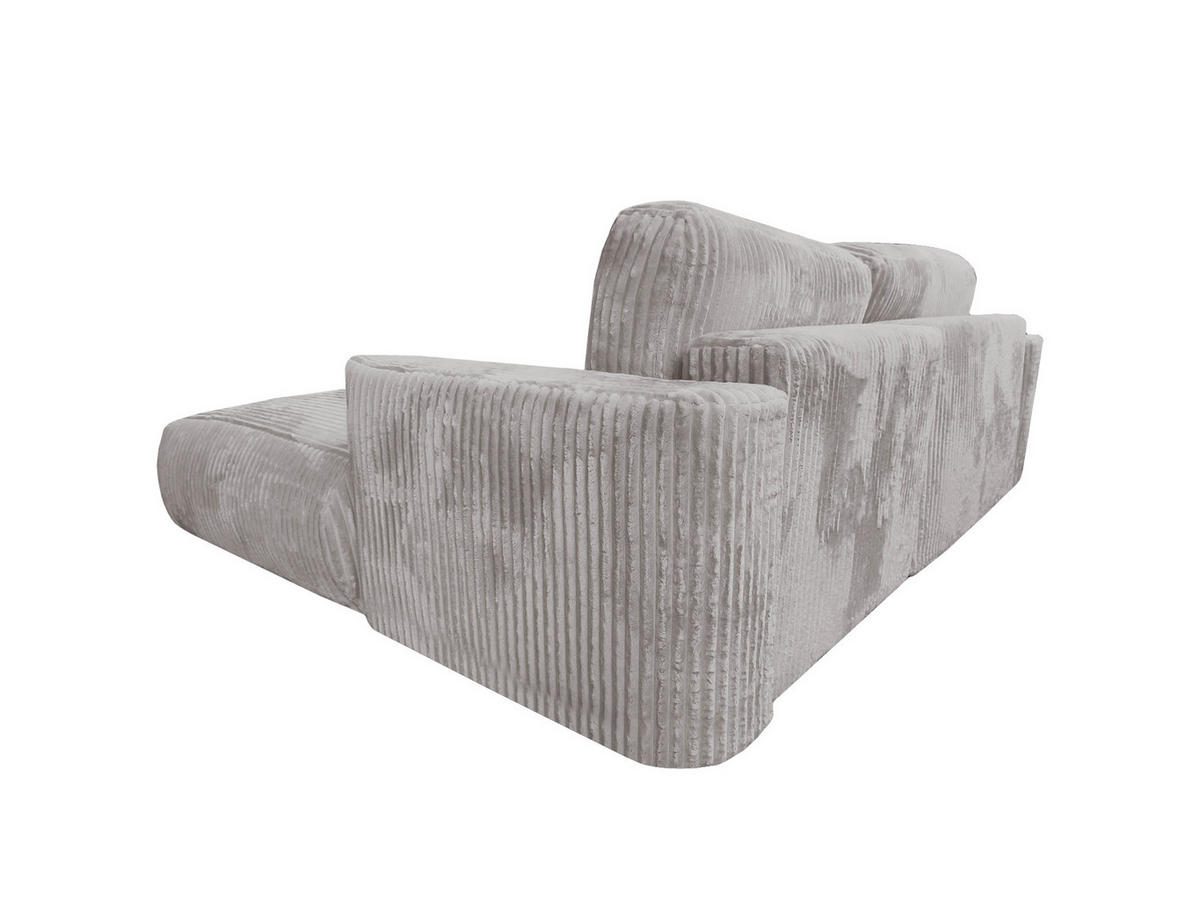ECKSOFA Luna L rechts Hellgrau aus Cord - Hellgrau, Textil (271/195cm) - KS Home Concept