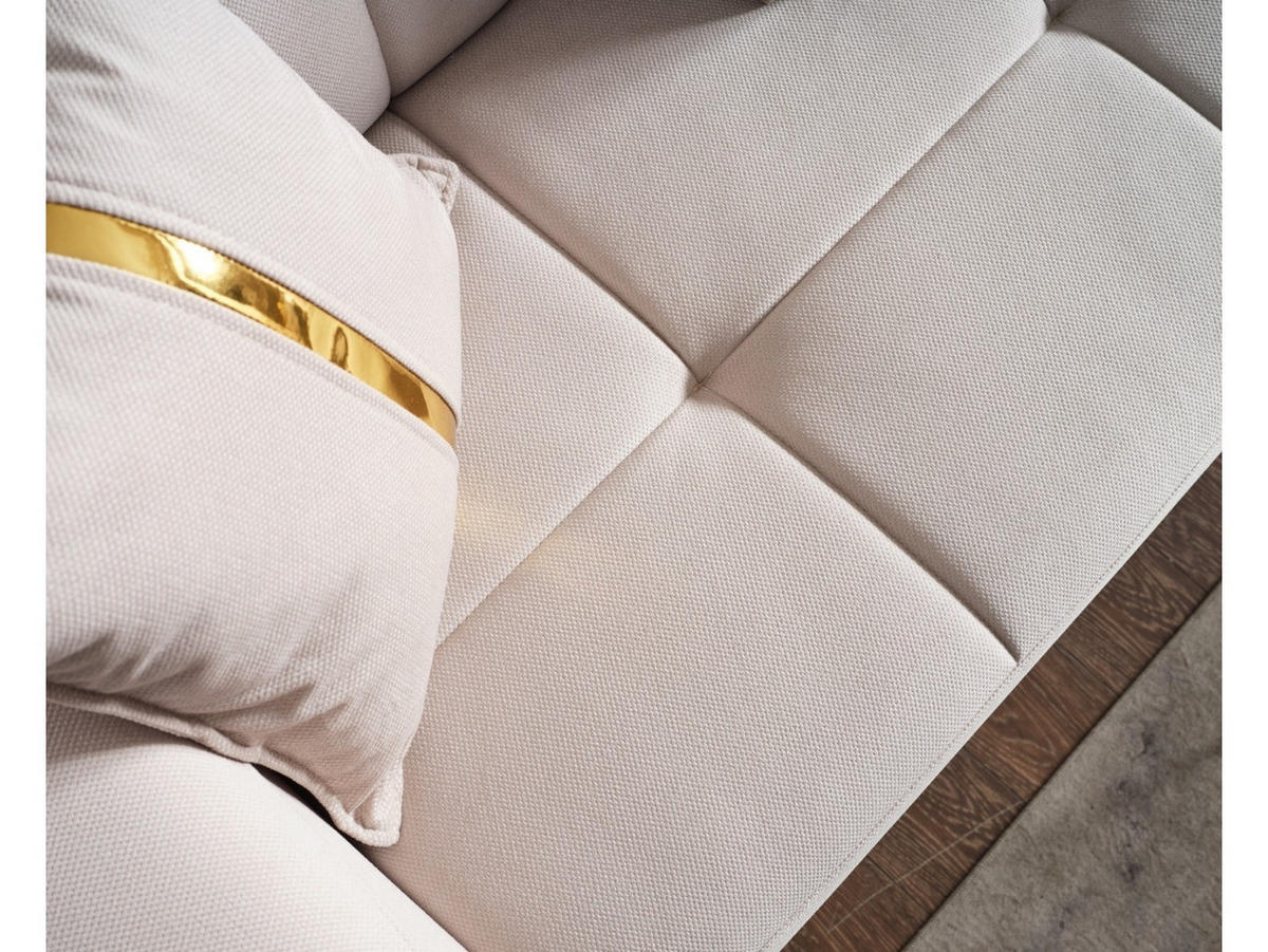 SITZGARNITUR Pasadena, Beige Stellvariante 3+3 - Beige, Holzwerkstoff/Kunststoff (240/90/98cm)