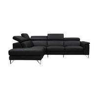 ECKSOFA Antares Echtleder Schwarz - Schwarz, Leder/Metall (224/276cm)