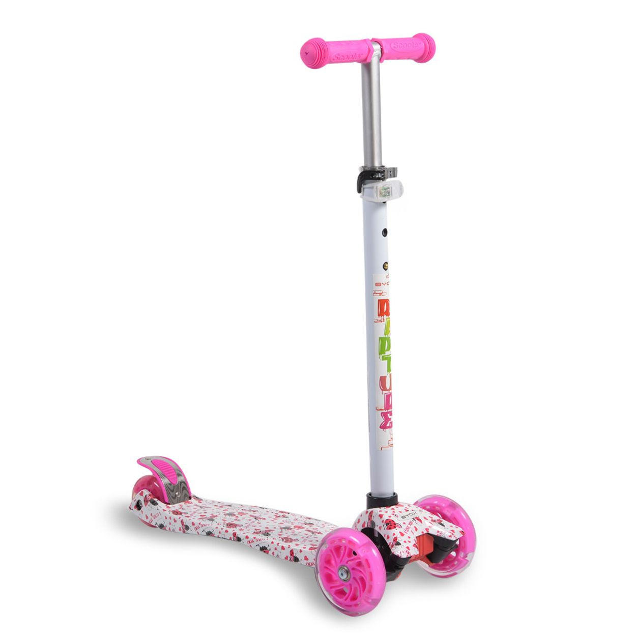 KINDERROLLER Rapture weiß aus Alu, Wassertransferdruck, PU Leuchträder - Weiß, Metall (54/13/87cm)