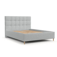 POLSTERBETT Cora 140/200 cm Hellgrau im Riva Stoff - Hellgrau/Naturfarben, Holz/Holzwerkstoff (140/200cm) - AltaBeds
