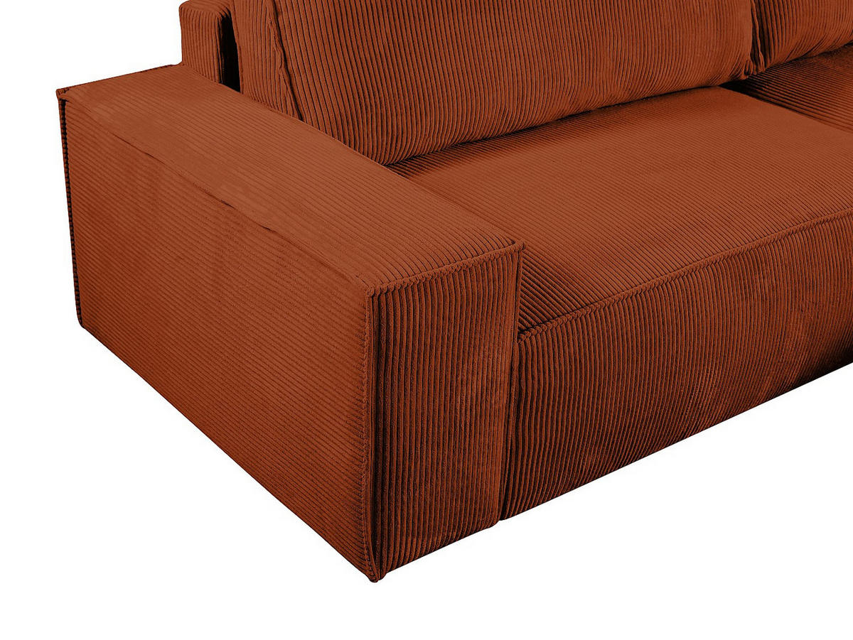 SCHLAFSOFA - 4 Personen - samt - terracotta Amelia - Terracotta, Textil (267/85/167cm) - Vente-Unique