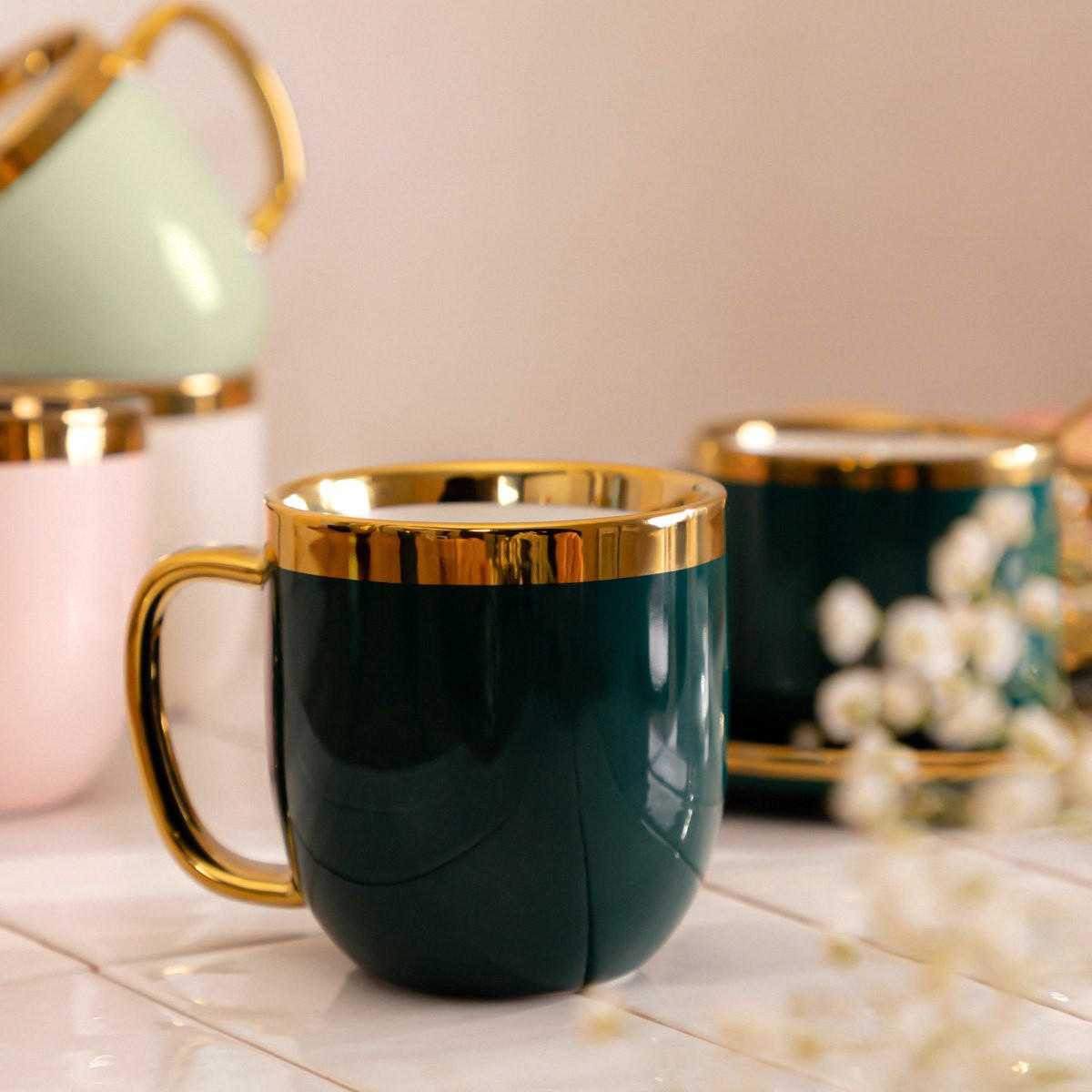 BECHER Sinnes smaragd 0,28 l - Türkis, Keramik (0.28L) - Homla