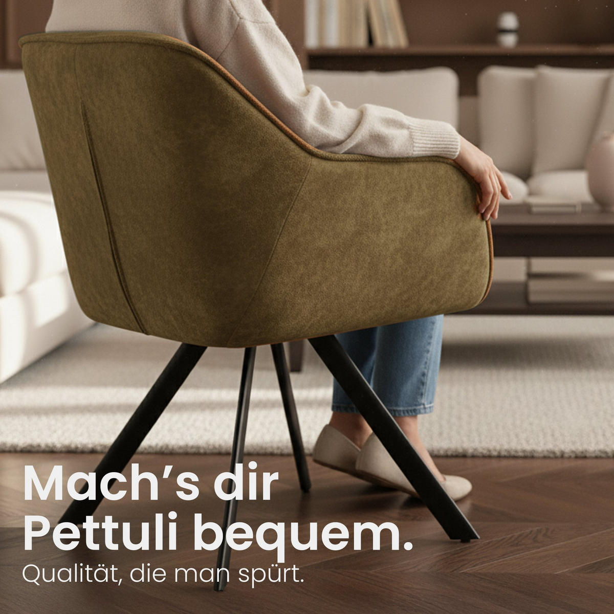 ESSZIMMERSTUHL Lederlook Antik-Grün - Schwarz/Grün, Textil/Metall (57/89/64cm) - CLP