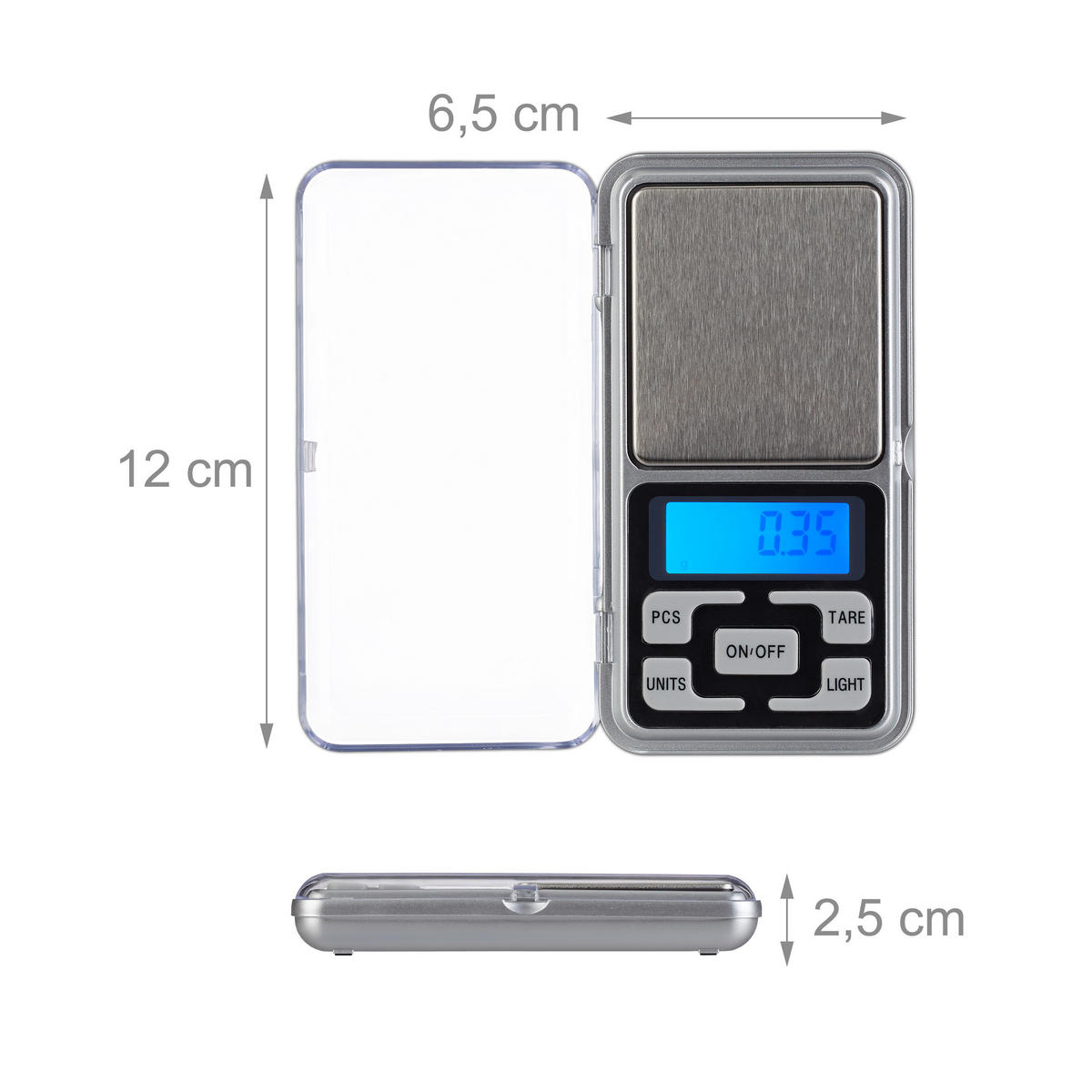 DIGITALE Feinwaage - Multicolor, Kunststoff/Metall - Relaxdays