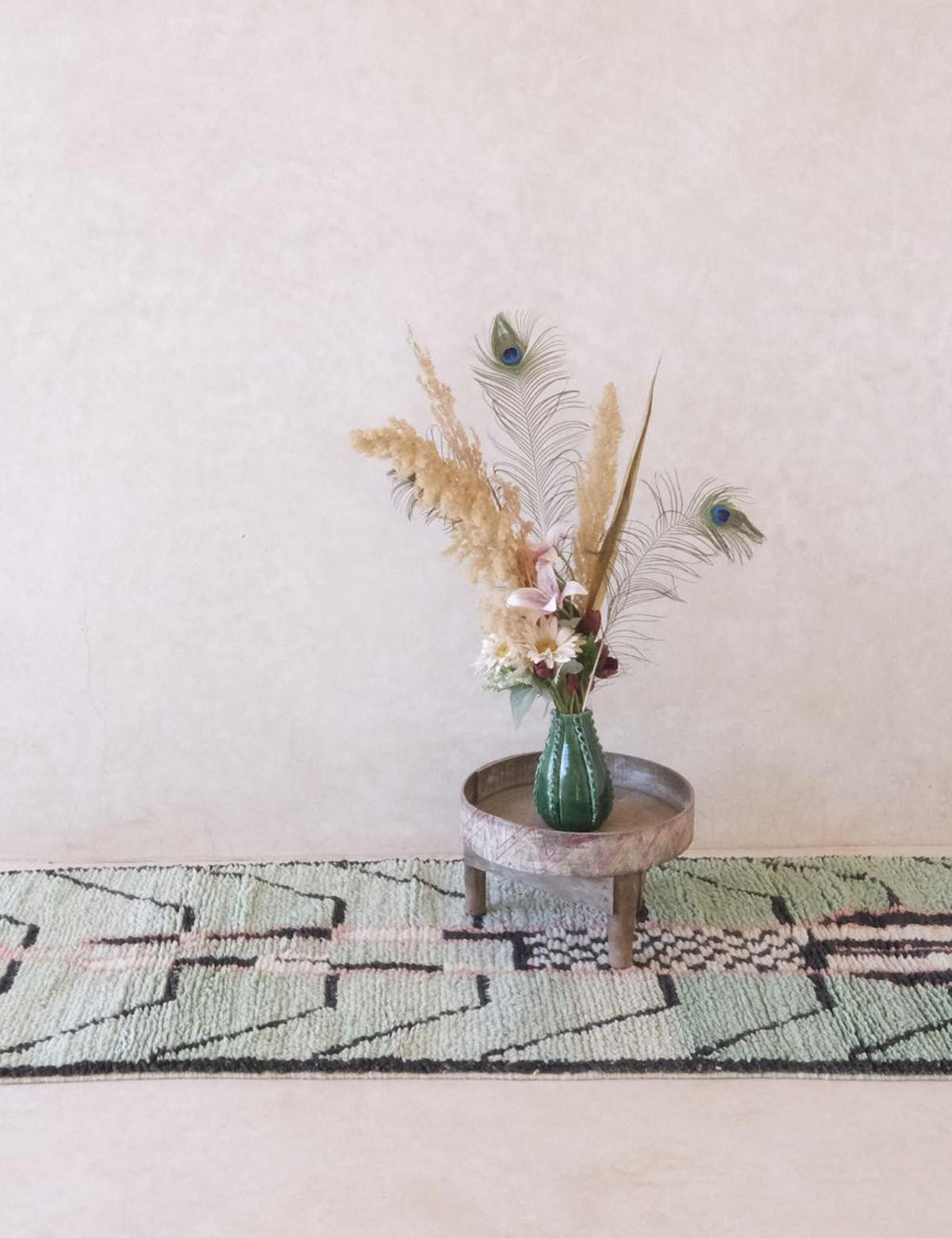 BERBERTEPPICH aus reiner Wolle 81x 294 cm - Grün, Naturmaterialien (81/294cm) - AFK Living