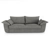 SOFA 3-Sitzer Gerippter Samt Anthrazitgrau 232cm - Dunkelgrau/Anthrazit, Textil (232/92/102cm) - Sia Home