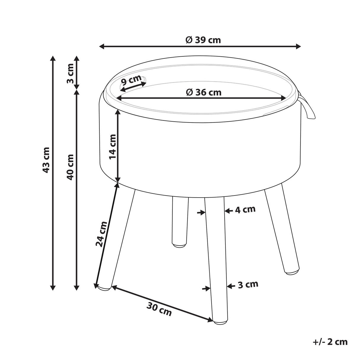 HOCKER Smaragdgrün Neely - Grün, Textil (39/43/39cm) - Beliani