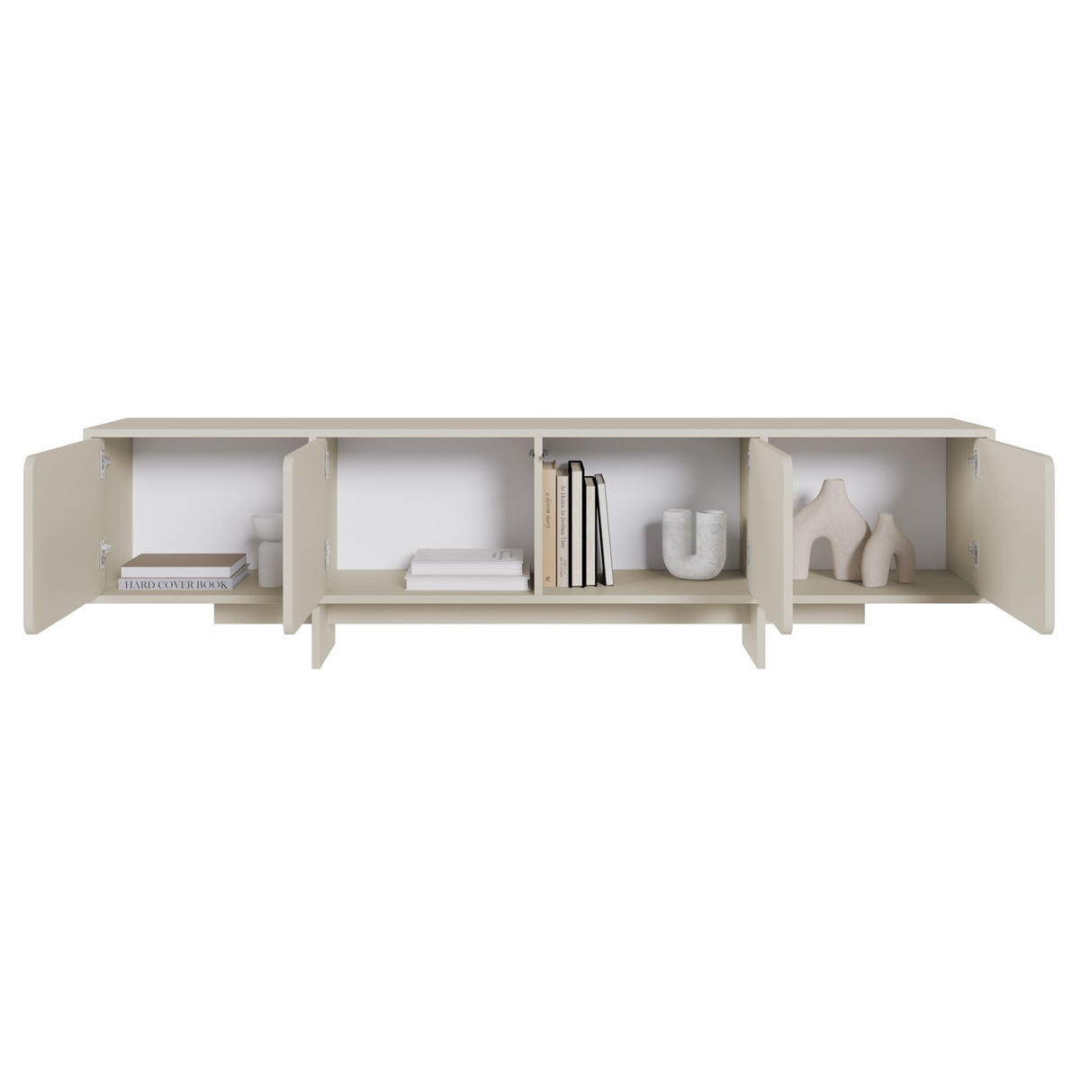 TV-LOWBOARD Wuwu Greige 200 cm - Taupe, Holzwerkstoff (200/55/35cm) - Selsey