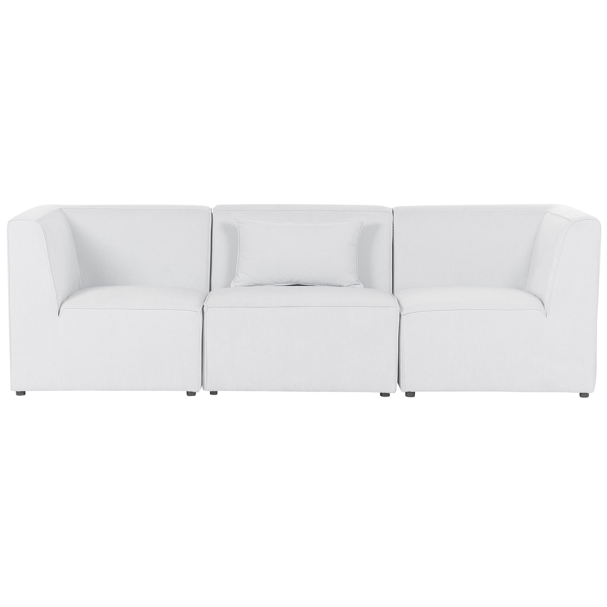 3-SITZER-SOFA Cord cremeweiß Lemvig - Weiß, Textil (250/78/83cm) - Beliani