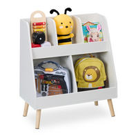 KINDERREGAL - Weiß, Holz/Holzwerkstoff (60/66/30cm) - Relaxdays