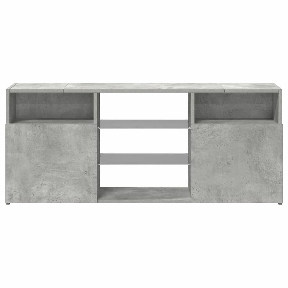 LOWBOARD mit Led-Leuchten 120/30/50 cm aus Holzwerkstoff in Betongrau - Hellgrau, Holz (120/50/30cm) - vidaXL