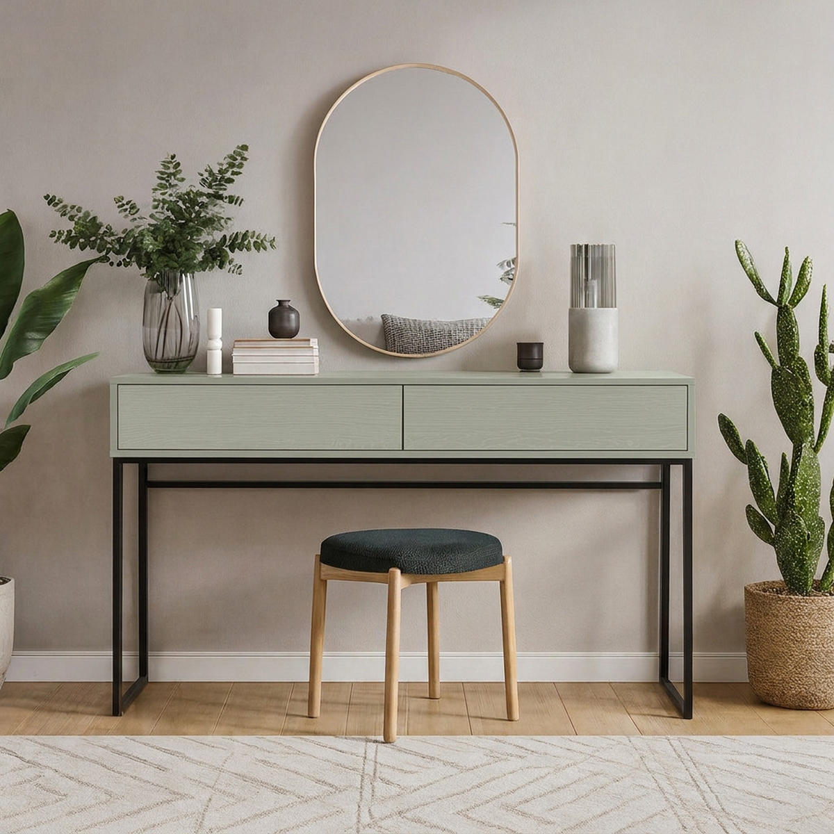 KONSOLENTISCH Giana mit 2 Schubladen, 137 cm, Eukalyptusfarbe - Eukalyptusholzfarben, Holzwerkstoff (37/137/83cm) - Beautysofa
