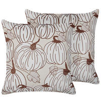 DEKOKISSEN 2er-Set Beige 45/45 cm Gourd - Beige, Textil (45/45cm) - Beliani