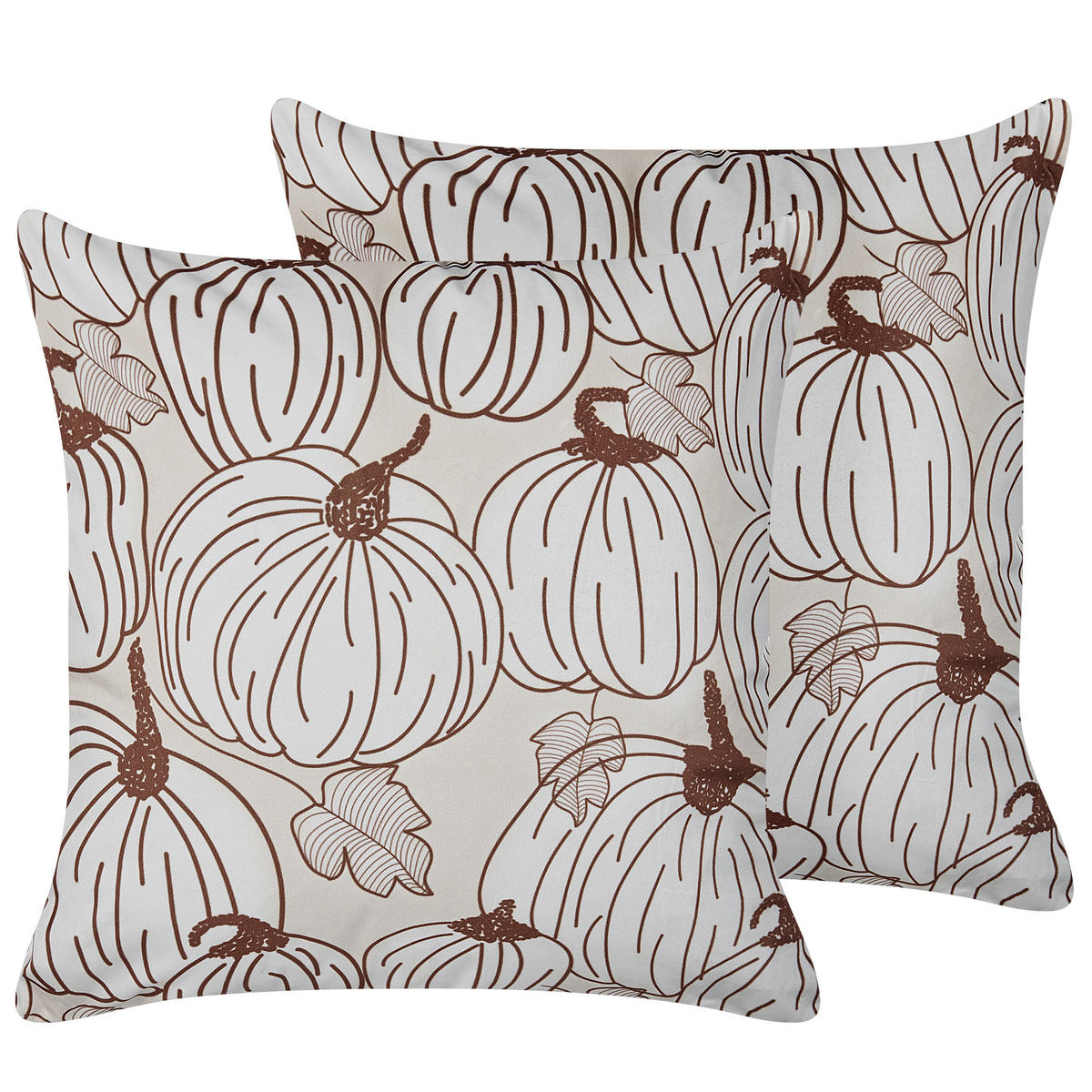 DEKOKISSEN 2er-Set Beige 45/45 cm Gourd - Beige, Textil (45/45cm) - Beliani