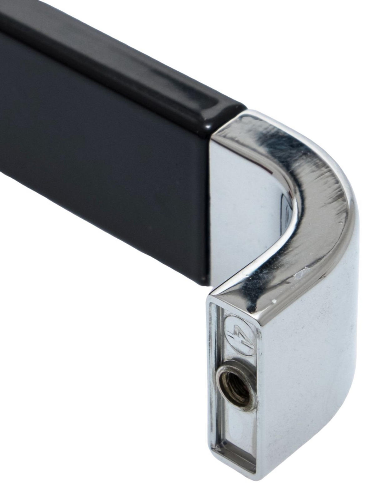 MÖBELGRIFF BA 128mm, Küchengriff Chrom & Schwarz, Türgriff BiColor - Schwarz, Metall (2.4/2.9/13.6cm) - Livingpoint24